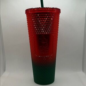 Starbucks X Disney 2021 Red and Green Tumbler with Straw